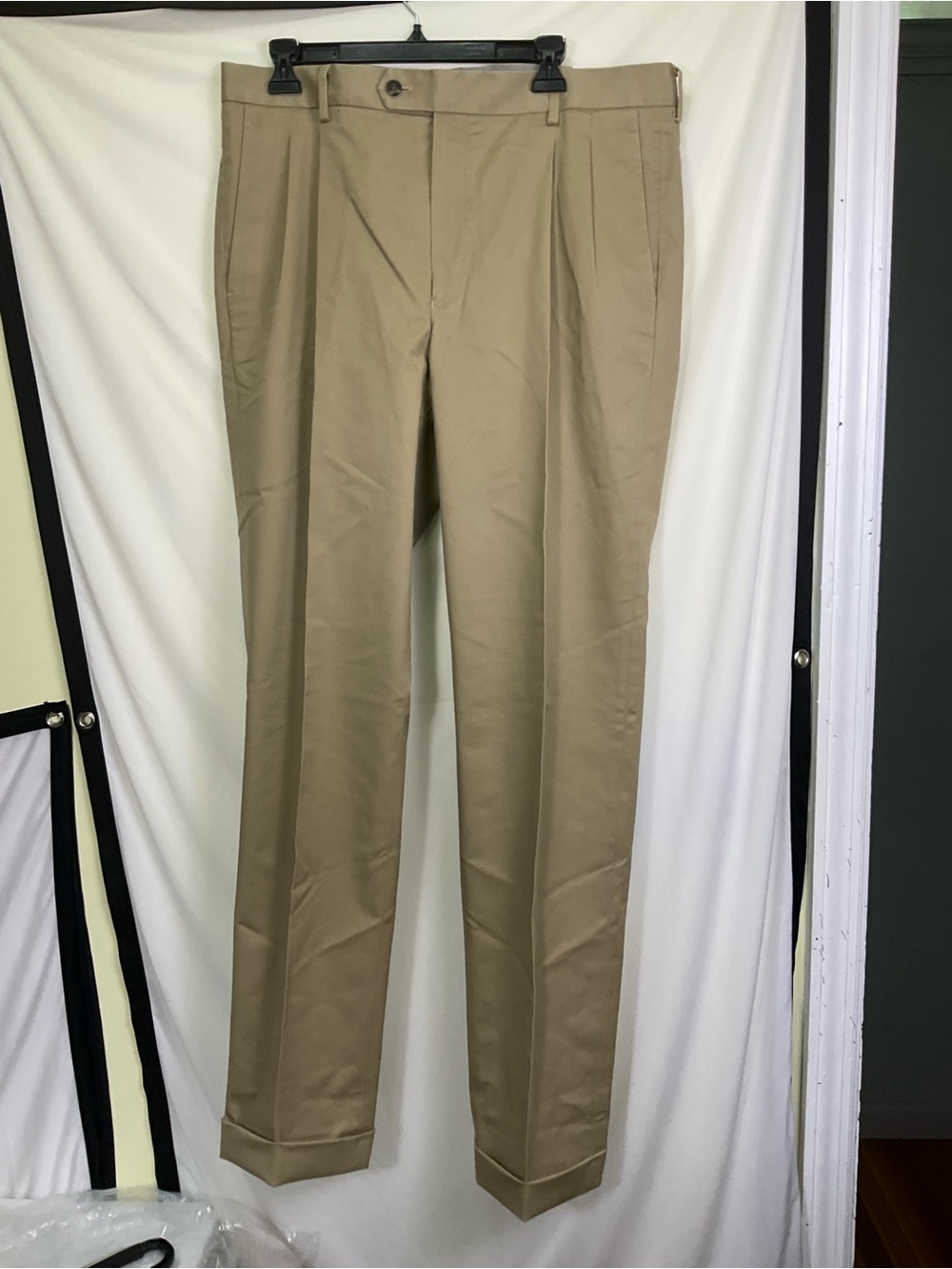 Paul Fredrick Non-Iron Cotton Stretch Twill Pant - Dark Khaki